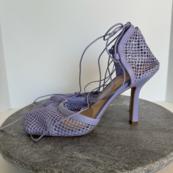 Gianni Bini Reagan Mesh And Leather Purple Heels 9.5 - Picture 5 of 12